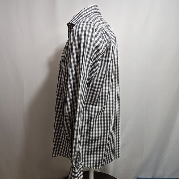 Vintage Gitman Bros Shirt Mens Large Gray Gingham Check Button Up 100% Cotton - Picture 2 of 8